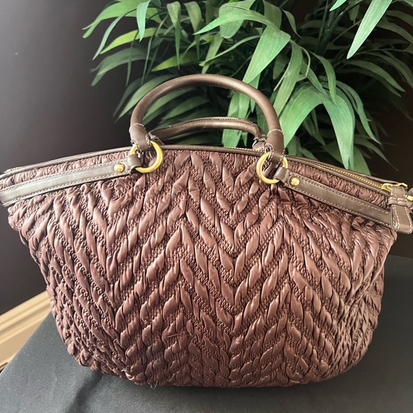 Coach Woven Bag- Pre-Owned - Picture 2 of 5